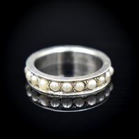 Art Deco Pearl Full Eternity Sterling Silver Band Ring (5 of 10) Art Deco Pearl Full Eternity Sterling Silver Band Ring (5 of 10)