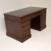 Antique Mahogany Leather Top Pedestal Desk (5 of 10) Antique Mahogany Leather Top Pedestal Desk (5 of 10)