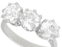 Gia Certified 3.09ct Diamond & Platinum Trilogy Ring - Antique & Contemporary (3 of 9) Gia Certified 3.09ct Diamond & Platinum Trilogy Ring - Antique & Contemporary (3 of 9)
