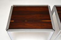 Pair of Vintage Italian Rosewood & Chrome Side Tables (5 of 8) Pair of Vintage Italian Rosewood & Chrome Side Tables (5 of 8)