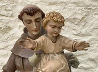 Exceptional Early 1900's Signed 39'' Carved Sculpture Statue St Anthony & Jesus (8 of 18) Exceptional Early 1900's Signed 39'' Carved Sculpture Statue St Anthony & Jesus (8 of 18)