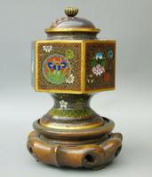 Japanese Cloisonne Lidded Vase on Hardwood Stand (3 of 7) Japanese Cloisonne Lidded Vase on Hardwood Stand (3 of 7)
