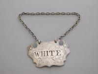George II Chased Silver Escutcheon Wine Label White, Unmarked c1750 (2 of 7) George II Chased Silver Escutcheon Wine Label White, Unmarked c1750 (2 of 7)