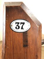 Antique Pitch Pine Church Pew with Enamel Number '37' (8 of 12) Antique Pitch Pine Church Pew with Enamel Number '37' (8 of 12)