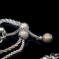 Antique Victorian Sterling Silver Albertina Albert Watch Chain Bracelet with Chased Balls (4 of 9) Antique Victorian Sterling Silver Albertina Albert Watch Chain Bracelet with Chased Balls (4 of 9)
