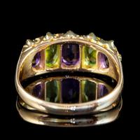 Antique Edwardian Suffragette Ring 18ct Gold Peridot Amethyst Diamond c.1910 (3 of 5) Antique Edwardian Suffragette Ring 18ct Gold Peridot Amethyst Diamond c.1910 (3 of 5)