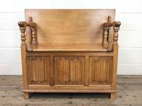 Antique Panelled Pale Oak Monk’s Bench (m-2300) (4 of 9) Antique Panelled Pale Oak Monk’s Bench (m-2300) (4 of 9)
