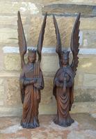 Good Pair of Carved Oak Angels 19th Century (2 of 12) Good Pair of Carved Oak Angels 19th Century (2 of 12)