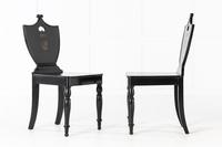 Set of Four 19th Century English Ebonised Hall Chairs (5 of 6) Set of Four 19th Century English Ebonised Hall Chairs (5 of 6)