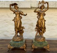 Elegant Tall 19th Century French Gilt Metal & Onyx Garniture Mantel Statue Clock Set (6 of 13) Elegant Tall 19th Century French Gilt Metal & Onyx Garniture Mantel Statue Clock Set (6 of 13)
