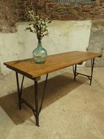 Industrial Vintage Folding Trestle Dining Table with Metal Legs & Reclaimed Top (9 of 17) Industrial Vintage Folding Trestle Dining Table with Metal Legs & Reclaimed Top (9 of 17)