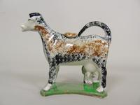 Early Staffordshire Sponge Painted Prattware Cow Creamer (2 of 8) Early Staffordshire Sponge Painted Prattware Cow Creamer (2 of 8)
