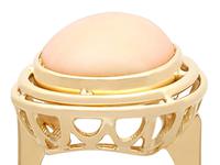 13.98ct Coral & 14ct Yellow Gold Dress Ring - Vintage c.1960 (9 of 9) 13.98ct Coral & 14ct Yellow Gold Dress Ring - Vintage c.1960 (9 of 9)