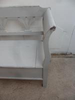Light Grey 3 Seater Tulip Antique Pine Kitchen / Hall Box Settle / Bench (5 of 10) Light Grey 3 Seater Tulip Antique Pine Kitchen / Hall Box Settle / Bench (5 of 10)