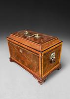 George III Period Mahogany & Tulipwood Tea Caddy