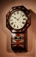 An Interesting Drop Dial American Wall Clock, Second Half 19th century. (7 of 12) An Interesting Drop Dial American Wall Clock, Second Half 19th century. (7 of 12)