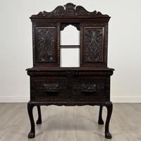 Antique 19th Century Heavily Carved Oak Cabinet