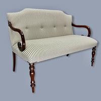 Buttoned Ticking Stripe Sofa & Footstool (9 of 11) Buttoned Ticking Stripe Sofa & Footstool (9 of 11)