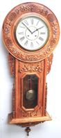 Massive Rare Antique Carved Walnut 8-Day Drop Dial Striking Wall Clock (5 of 14) Massive Rare Antique Carved Walnut 8-Day Drop Dial Striking Wall Clock (5 of 14)