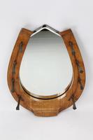 Victorian Oak Horseshoe Hall Mirror