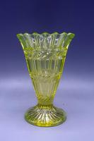 Victorian Uranium Glass Trumpet Posy Vase - C1880 (4 of 6) Victorian Uranium Glass Trumpet Posy Vase - C1880 (4 of 6)