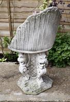 Old Weathered Cast Stone Garden Seat with Gargoyles (2 of 4) Old Weathered Cast Stone Garden Seat with Gargoyles (2 of 4)