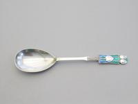 Early 20th Century Silver & Enamel Jam / Preserve Spoon Archibald Knox Medea Pattern by William Hair Haseler, Birmingham, 1929 - Designed by Archibald Knox. (5 of 11) Early 20th Century Silver & Enamel Jam / Preserve Spoon Archibald Knox Medea Pattern by William Hair Haseler, Birmingham, 1929 - Designed by Archibald Knox. (5 of 11)