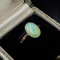 Antique Colourful Natural Opal Oval Solitaire 9ct 9K Gold Ring (2 of 9) Antique Colourful Natural Opal Oval Solitaire 9ct 9K Gold Ring (2 of 9)