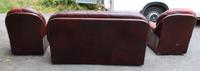 1960s Oxblood Red Leather Suite - Highback 3 Seater Sofa & Pair Armchairs (3 of 3) 1960s Oxblood Red Leather Suite - Highback 3 Seater Sofa & Pair Armchairs (3 of 3)