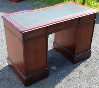 1960s Mahogany Pedestal Desk with Green Leather on Top. 1 Piece (4 of 4) 1960s Mahogany Pedestal Desk with Green Leather on Top. 1 Piece (4 of 4)