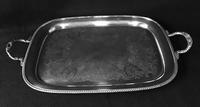 Large Heavy Silver Plated on Copper Two Handle Butlers Tray (2 of 4) Large Heavy Silver Plated on Copper Two Handle Butlers Tray (2 of 4)