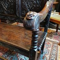 Stunning Heavily Carved Gothic Revival Oak Settle (10 of 14) Stunning Heavily Carved Gothic Revival Oak Settle (10 of 14)