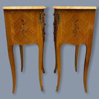 Pair of Marquetry & Marble Top Side Tables (5 of 8) Pair of Marquetry & Marble Top Side Tables (5 of 8)