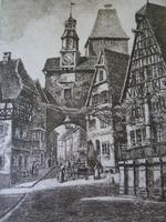 Etching by Professor Otto Ferdinand Probst - Rothenberg ? (3 of 5) Etching by Professor Otto Ferdinand Probst - Rothenberg ? (3 of 5)