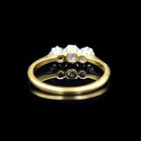 Antique Old Cut Diamond Three Stone Trilogy 18ct Gold and Platinum Ring (4 of 10) Antique Old Cut Diamond Three Stone Trilogy 18ct Gold and Platinum Ring (4 of 10)