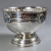 Rare Arts & Crafts Liberty & Co HM Silver & Enamel Cymric Bowl c.1905- Signed (2 of 14) Rare Arts & Crafts Liberty & Co HM Silver & Enamel Cymric Bowl c.1905- Signed (2 of 14)