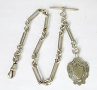Antique Silver Churchill Chain & Fob