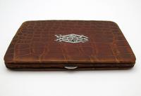 Antique Edwardian Solid Sterling Silver Mounted Crocodile Skin Leather Wallet Purse Card Stamp Case c.1910 (8 of 9) Antique Edwardian Solid Sterling Silver Mounted Crocodile Skin Leather Wallet Purse Card Stamp Case c.1910 (8 of 9)