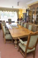 English Blonde Oak Dining Table and 10 Matching Chairs (5 of 6) English Blonde Oak Dining Table and 10 Matching Chairs (5 of 6)