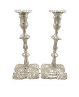 Pair of Antique Georgian Cast Sterling Silver Candlesticks 1756 (8 of 14) Pair of Antique Georgian Cast Sterling Silver Candlesticks 1756 (8 of 14)