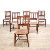 Set of 6 Early 20th Century Chapel Chairs