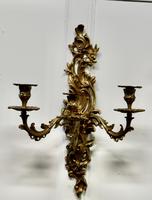 Pair of Large 19th Century Baroque French Brass Triple Wall Sconces (3 of 5) Pair of Large 19th Century Baroque French Brass Triple Wall Sconces (3 of 5)