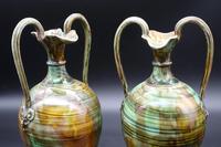 Attractive Pair of Mid 19th Century Agateware High-Handled Vases (4 of 5) Attractive Pair of Mid 19th Century Agateware High-Handled Vases (4 of 5)