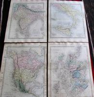 Large Collection of 23 Coloured World Maps by Sidney Hall 1860 (3 of 4) Large Collection of 23 Coloured World Maps by Sidney Hall 1860 (3 of 4)