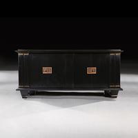 Jacques Adnet French Art Deco Modernist Ebonised Enfilade Sideboard with Gilt Bronze Mounts (4 of 12) Jacques Adnet French Art Deco Modernist Ebonised Enfilade Sideboard with Gilt Bronze Mounts (4 of 12)