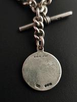 Antique Silver Double Albert Chain, Enamelled Silver Fob, Watch Chain (12 of 13) Antique Silver Double Albert Chain, Enamelled Silver Fob, Watch Chain (12 of 13)