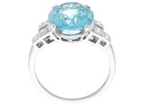 9.82ct High Zircon & 0.29ct Diamond, Platinum Dress Ring - Vintage c.1940 (5 of 9) 9.82ct High Zircon & 0.29ct Diamond, Platinum Dress Ring - Vintage c.1940 (5 of 9)