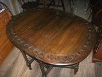 Carved Oak Gateleg Barley Twist Dining Table (2 of 5) Carved Oak Gateleg Barley Twist Dining Table (2 of 5)