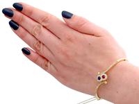 0.45ct Ruby & Sapphire, 1.50ct Diamond, 14ct Yellow Gold Bangle - Antique c.1890 (10 of 12) 0.45ct Ruby & Sapphire, 1.50ct Diamond, 14ct Yellow Gold Bangle - Antique c.1890 (10 of 12)
