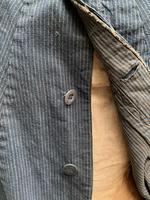 Antique French handmade indigo blue striped linen cape or cloak with black wool collar one size (7 of 10) Antique French handmade indigo blue striped linen cape or cloak with black wool collar one size (7 of 10)